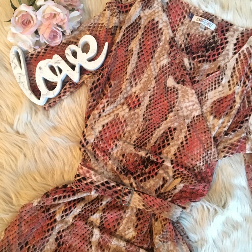 Jennifer Lopez Snakeskin Pattern Dress